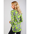 Сива дамска блуза със зелен принт-1 снимка