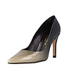 Дамски лачени обувки в черно и златисто Belle-2 снимка