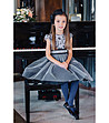 Детска рокля в черно и сребристо Emma-1 снимка