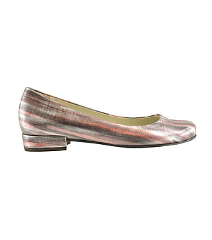 Дамски кожени обувки в сребристо-розово Amber снимка