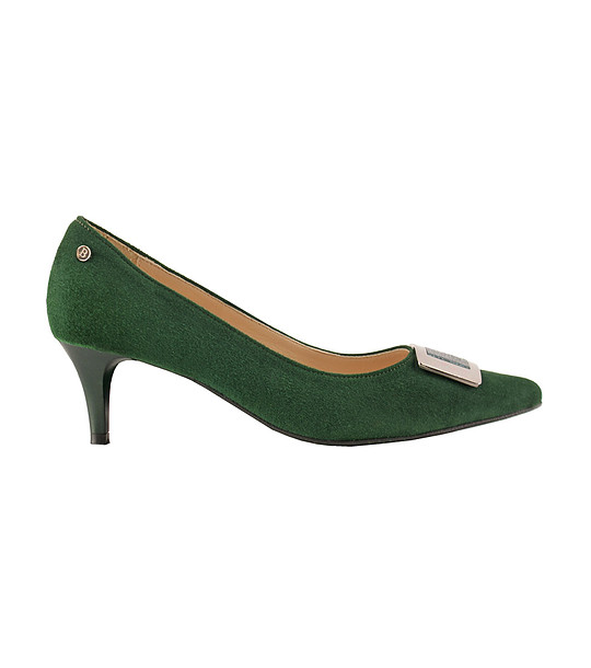 Зелени дамски велурени обувки Makena снимка