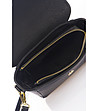 Дамска чанта от естествена кожа в черен цвят Renata-3 снимка