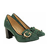 Дамски велурени обувки в зелено Varina-3 снимка
