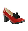 Дамски кожени обувки в червено Rikarda-1 снимка