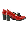 Дамски кожени обувки в червено Rikarda-2 снимка