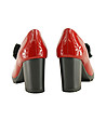 Дамски кожени обувки в червено Rikarda-3 снимка