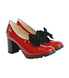 Дамски кожени обувки в червено Rikarda-4 снимка