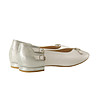 Дамски кожени обувки в бяло и сребристо Sarah-2 снимка