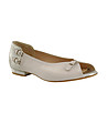 Дамски кожени обувки в бяло и сребристо Sarah-4 снимка