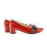 Червени дамски лачени обувки от естествена кожа Tima-1 снимка