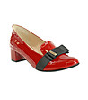 Червени дамски лачени обувки от естествена кожа Timqa-2 снимка