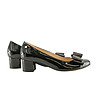 Дамски лачени обувки от естествена кожа в черно и сребристо Timqa-1 снимка