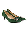 Зелени дамски велурени обувки Makena-1 снимка