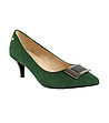Зелени дамски велурени обувки Makena-4 снимка