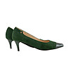 Дамски тъмнозелени кожени обувки Lemona-1 снимка