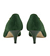 Дамски тъмнозелени кожени обувки Lemona-2 снимка