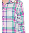 Дамска памучна раирана риза в цвят мента и виолетово Sorcha-3 снимка