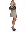 Дамска чанта от естествена кожа в цвят маслина Adelle-4 снимка