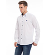 Мъжка памучна риза в бяло Lenard-2 снимка