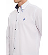 Мъжка памучна риза в бяло Lenard-3 снимка