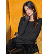 Черна дамска блуза с дантела Hola-4 снимка