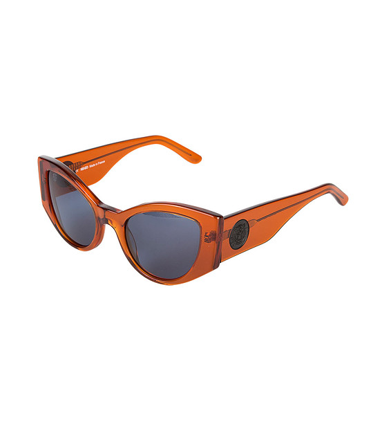 Дамски слънчеви очила тип котешко око в оранжев нюанс снимка