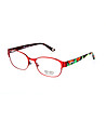 Червени дамски рамки за очила с принт при дръжките-0 снимка