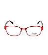 Червени дамски рамки за очила с принт при дръжките-1 снимка