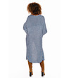 Дълга дамска плетена жилетка в син нюанс Emera-1 снимка