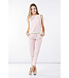 Дамски комплект от топ и панталон в розово Renes-0 снимка