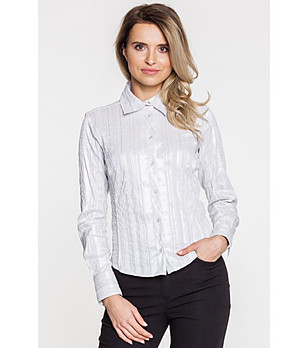 Асиметрична сива дамска риза снимка