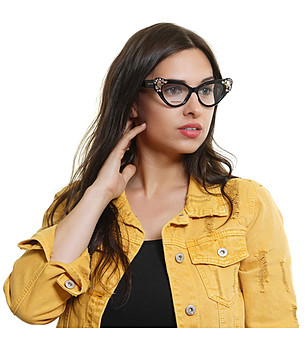 Черни дамски рамки за очила котешко око снимка