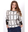 Дамска блуза с принт в сиво-0 снимка