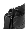 Черна кожена чанта за рамо-3 снимка