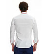 Мъжка памучна бяла риза с елементи в червено Anthemm-1 снимка