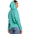 Дамски пуловер с качулка в цвят аквамарин Esmeralda-1 снимка