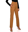 Стилен дамски панталон в цвят охра-0 снимка