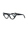 Черни дамски рамки за очила котешко око с камъчета-1 снимка