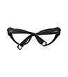 Черни дамски рамки за очила котешко око с камъчета-3 снимка