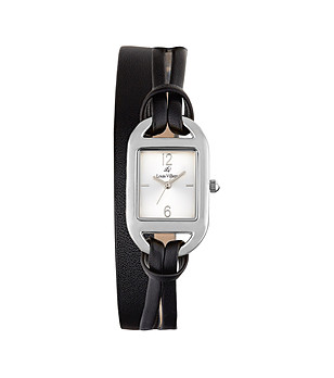 Черен дамски часовник с ефектна каишка Armina снимка