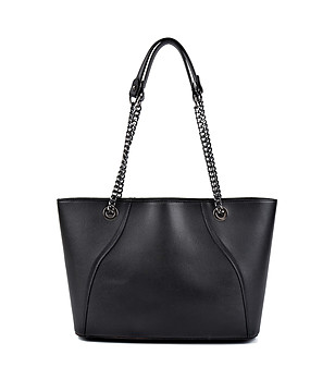 Дамска кожена чанта в черно Belinda снимка