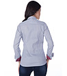 Дамска памучна риза в бяло с фин принт в тъмносиньо Jina-1 снимка