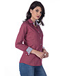 Дамска памучна риза в цвят бордо Jina-2 снимка
