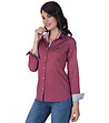Дамска памучна риза в цвят бордо Jina-3 снимка