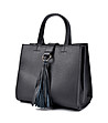 Дамска кожена чанта в черно Tracy-2 снимка