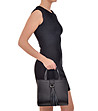 Дамска кожена чанта в черно Tracy-4 снимка