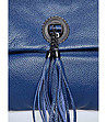 Дамска кожена чанта в синьо Cindy-2 снимка