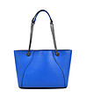 Дамска кожена чанта в синьо Belinda-0 снимка