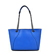 Дамска кожена чанта в синьо Belinda-1 снимка