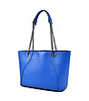 Дамска кожена чанта в синьо Belinda-2 снимка